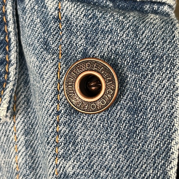 Off-White Virgil Abloh Cropped Denim Jacket 'Handmade' Applique Jean Jacket - Picture 4 of 16